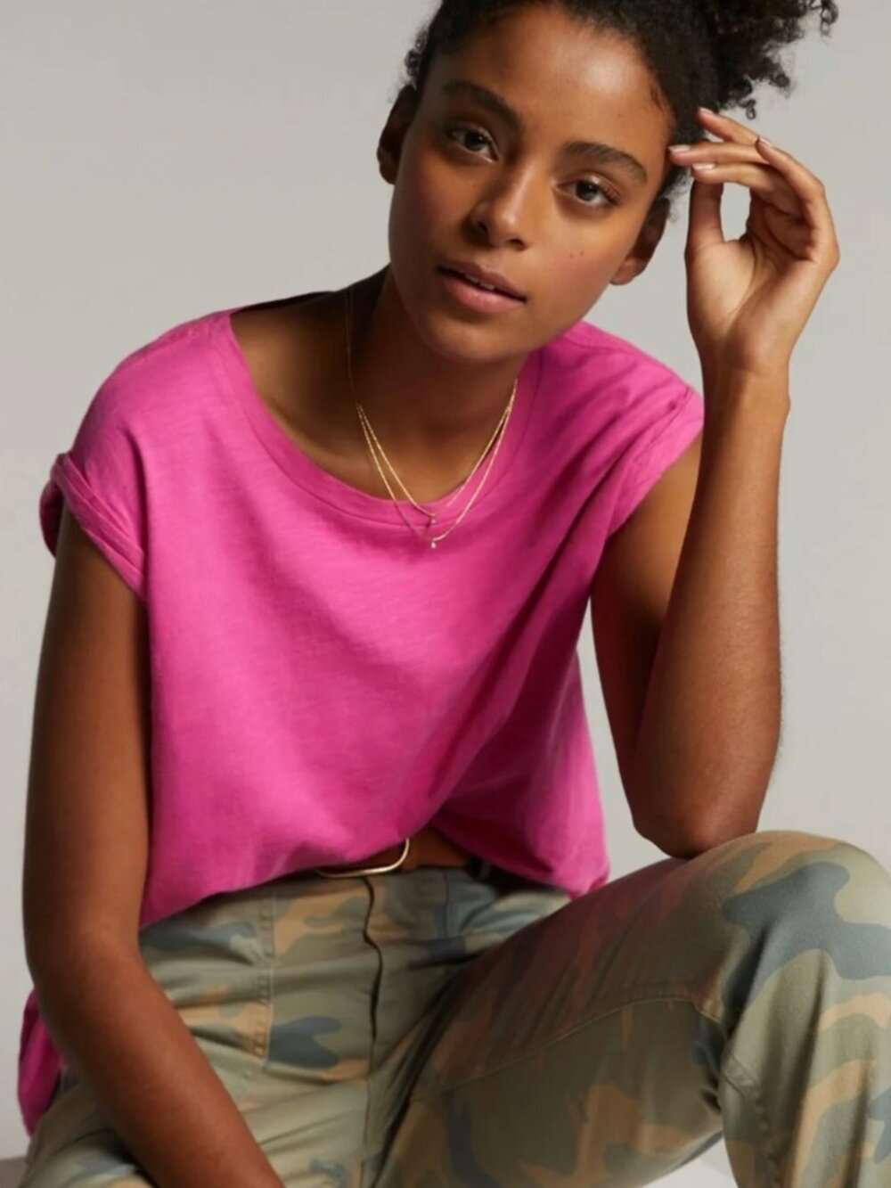 Maeve Carey Muscle Tank Pink Rose Small NWT Anthropologie $48